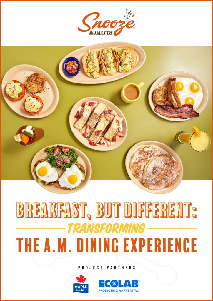 Brochure cover for interview with Cindy Keys, Director of Procurement at Snooze A.M. Eatery